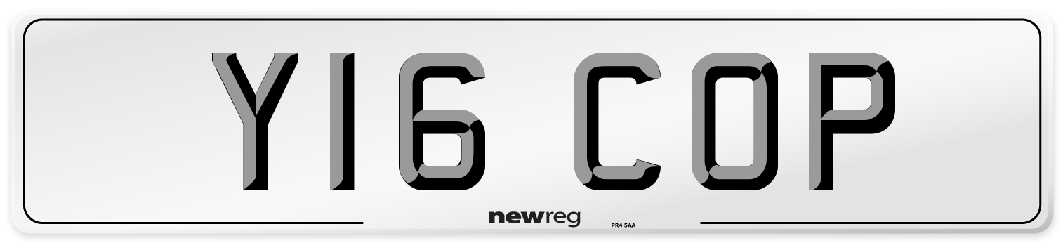 Y16 COP Number Plate from New Reg